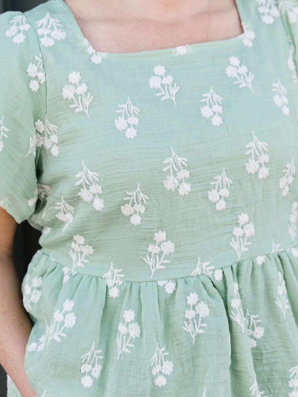 Polagram Sage Floral Blouse NWT 1XL - Picture 10 of 10
